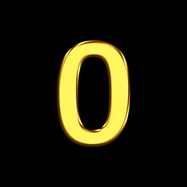 Number Zero Gold Bar