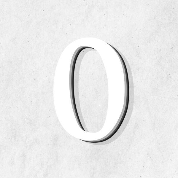 Number Zero White Color Design