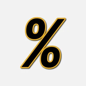 Percentage Symbol With Golden Border