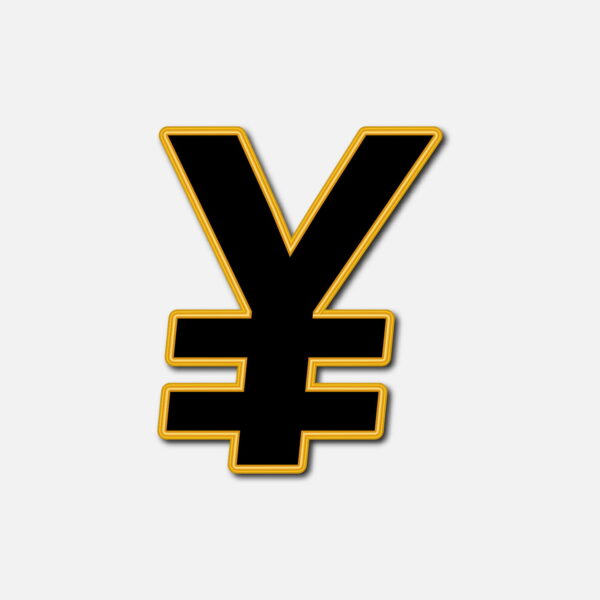 Yuan Symbol With Golden Border