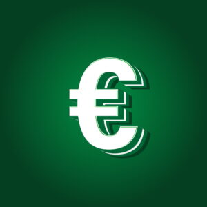 3D Euro Symbol Green Color Design