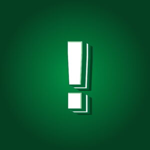 3D Exclamation Symbol Green Color Design