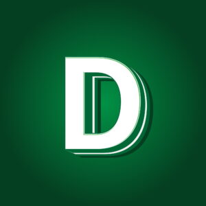 3D Letter D Green Color Design