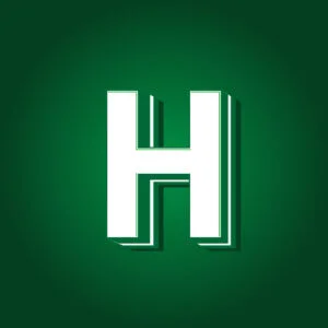 3D Letter H Green Color Design