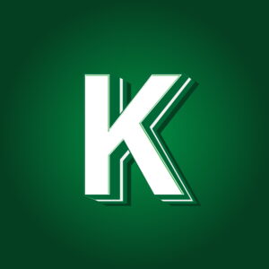3D Letter K Green Color Design