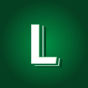 3D Letter L Green Color Design