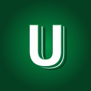 3D Letter U Green Color Design