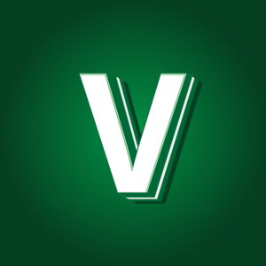3D Letter V Green Color Design