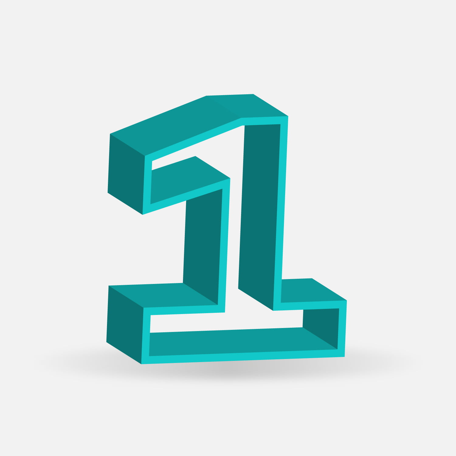 3D Number One Frame Design