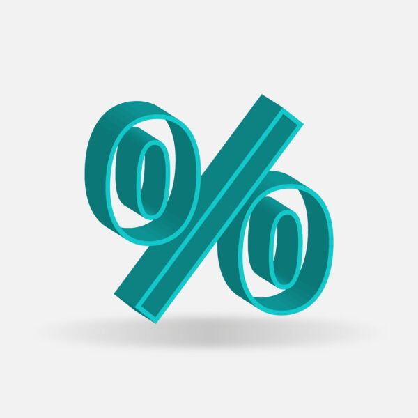 3D Percentage Symbol Frame Design