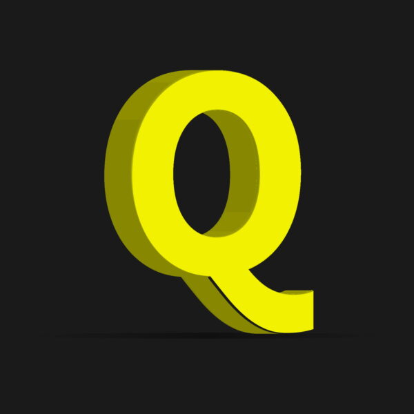 3D Q Letter