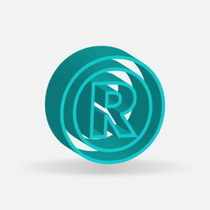 3D Registered Trademark Symbol Frame Design