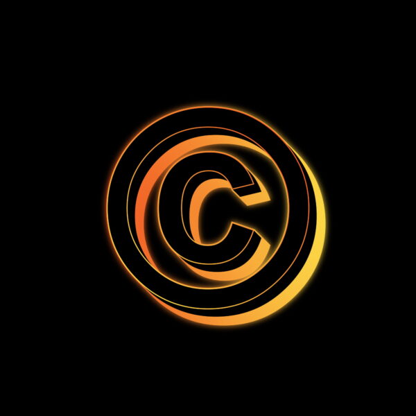 Copyright Symbol Neon Glow Effect