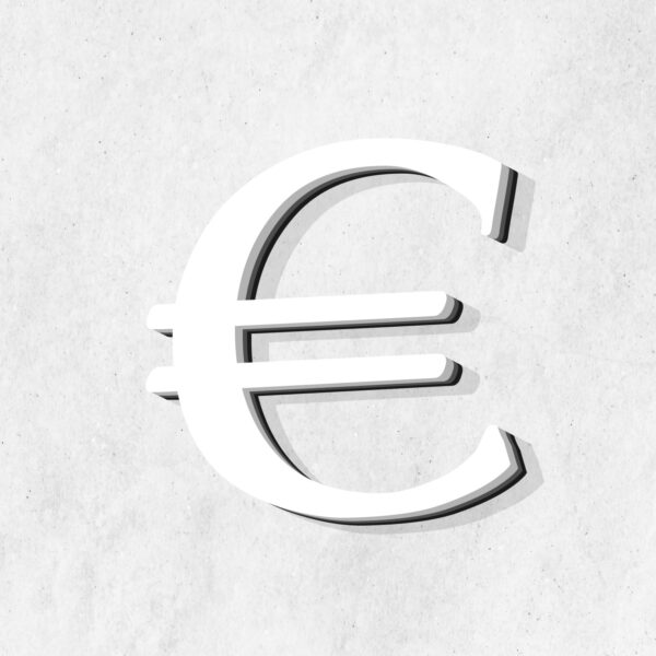Euro Symbol White Color Design