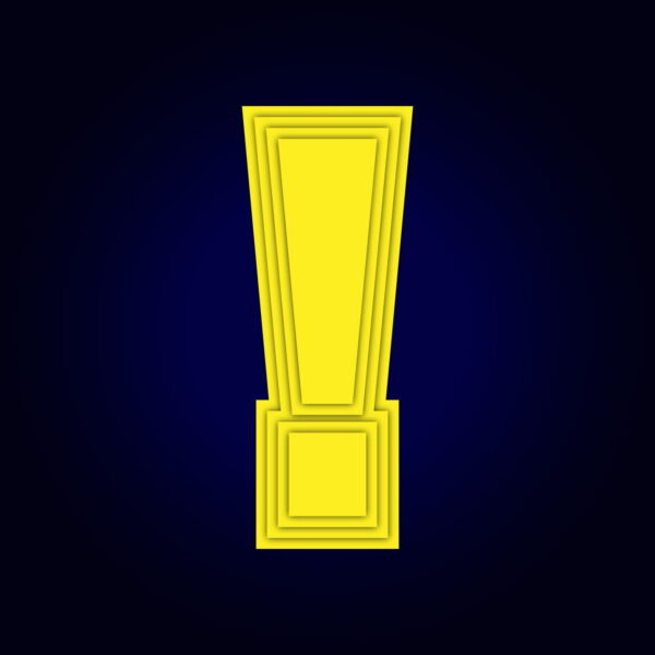 Exclamation Symbol Yellow Layer Design