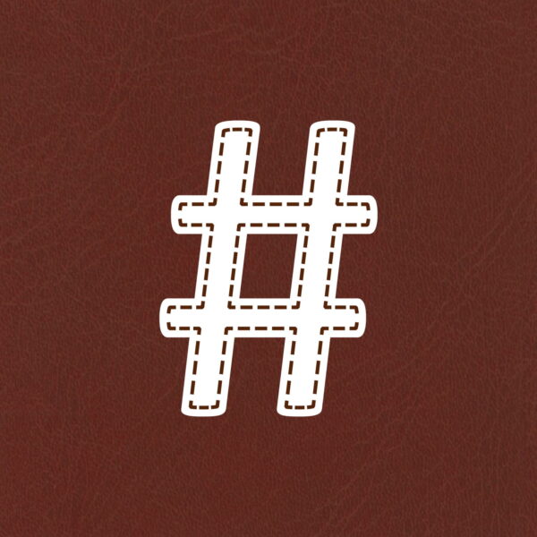 Hashtag Symbol Stitched Design