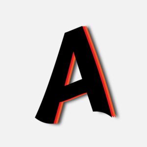 Letter A Tricolor Layer Design