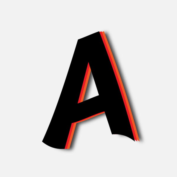 Letter A Tricolor Layer Design