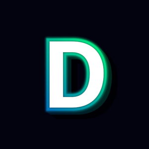 Letter D Neon Glowing Design
