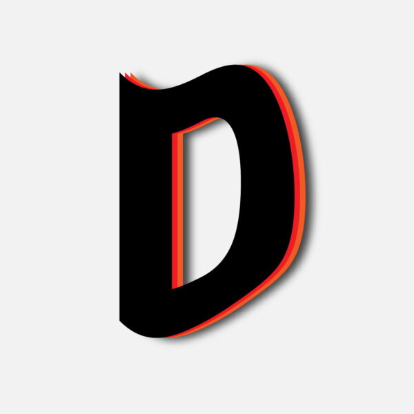 Letter D Tricolor Layer Design