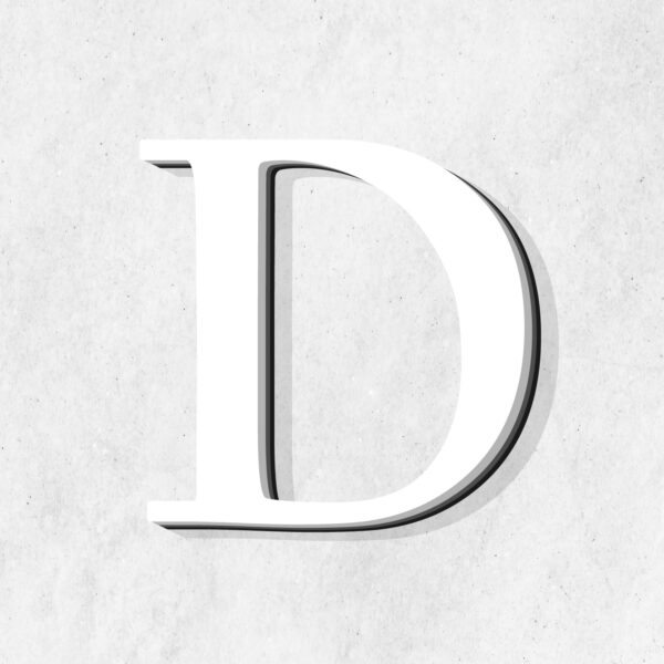 Letter D White Color Design