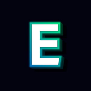 Letter E Neon Glowing Design
