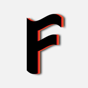 Letter F Tricolor Layer Design