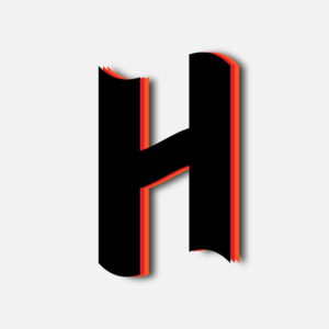 Letter H Tricolor Layer Design
