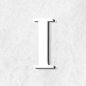 Letter I White Color Design