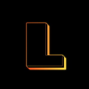 Letter L Neon Glow Effect