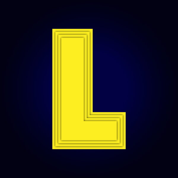 Letter L Yellow Layer Design