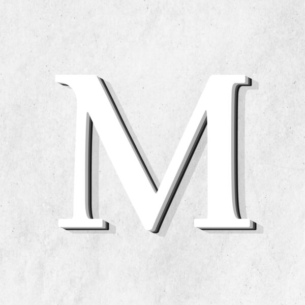 Letter M White Color Design
