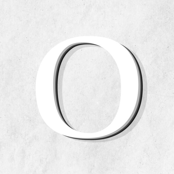 Letter O White Color Design