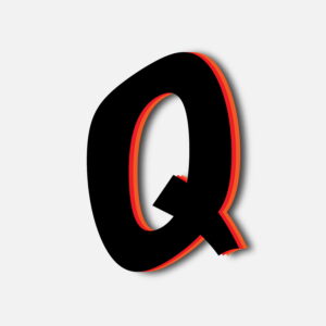 Letter Q Tricolor Layer Design