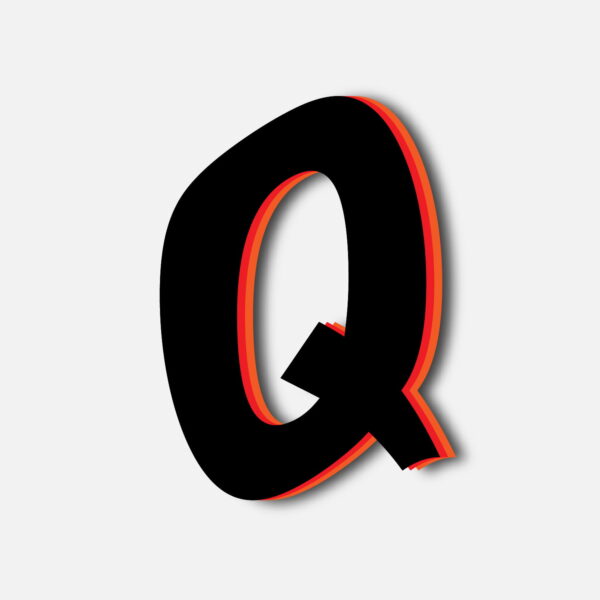 Letter Q Tricolor Layer Design