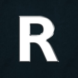 Letter R Silver Design