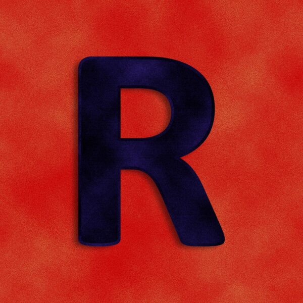 Letter R Velvet Design