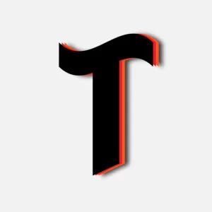 Letter T Tricolor Layer Design