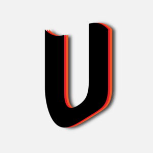 Letter U Tricolor Layer Design