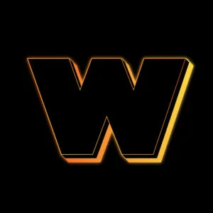 Letter W Neon Glow Effect