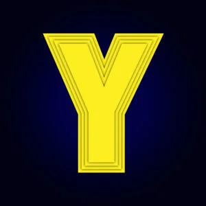 Letter Y Yellow Layer Design