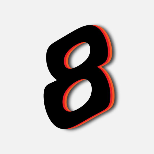 Number Eight Tricolor Layer Design