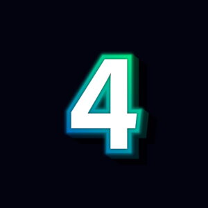Number Four Neon Glowing Design