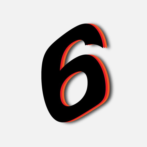 Number Six Tricolor Layer Design