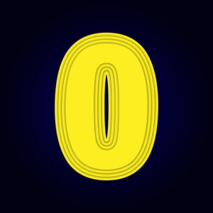 Number Zero Yellow Layer Design