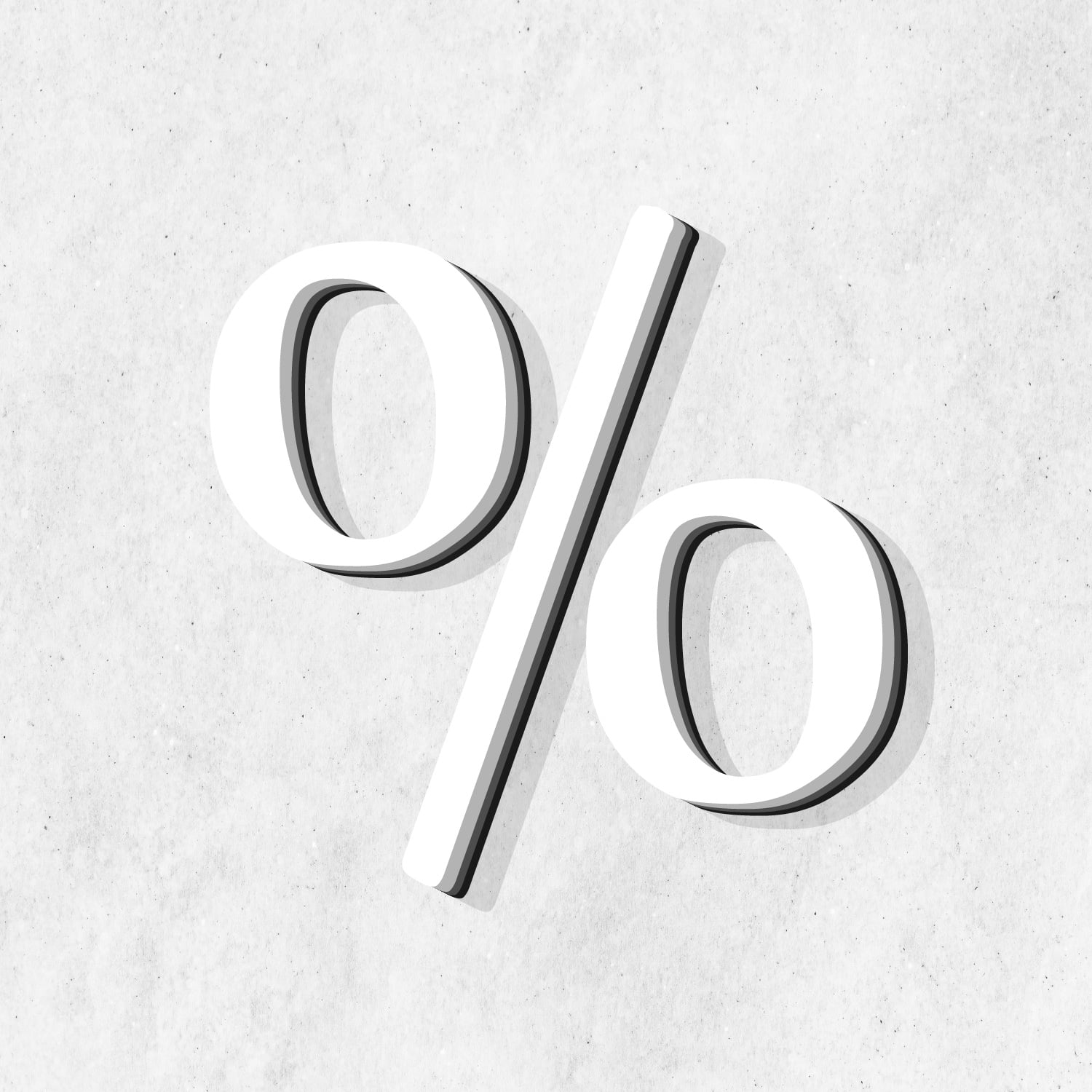 Percentage Symbol White Color Design