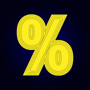 Percentage Symbol Yellow Layer Design