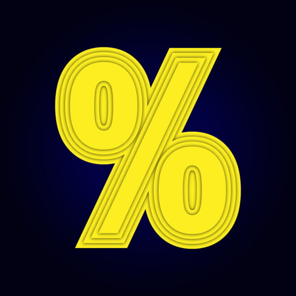Percentage Symbol Yellow Layer Design