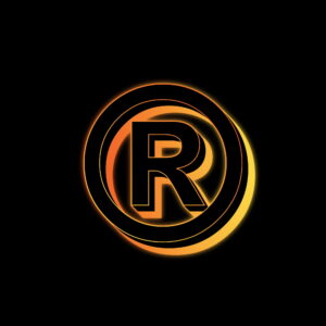 Registered Trademark Symbol Neon Glow Effect