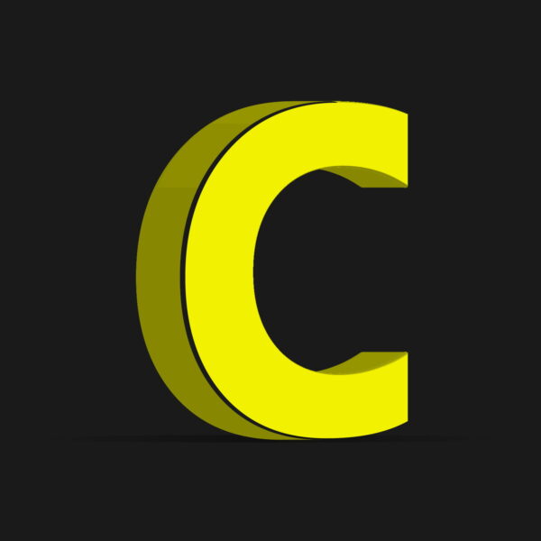 3D C Letter